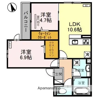ブリッランテ【1階】の間取り