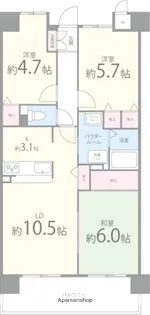 フランフォーレしらさぎ【5階】の間取り