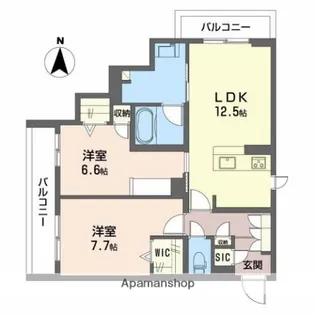 シャーメゾン日想館【3階】の間取り