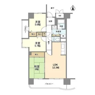 グランデージ住之江【0101号室】の間取り