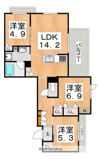 フローレ桃ヶ池【2階】の間取り