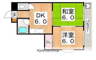 大阪府大阪市東住吉区矢田3丁目【アパート】の間取り