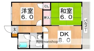 大阪府大阪市東住吉区矢田3丁目【アパート】の間取り