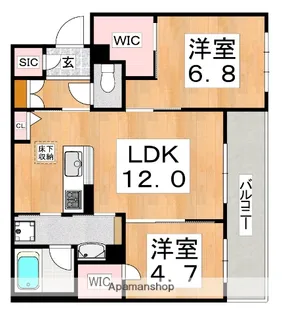 シャーメゾン ブランヴェール住之江【3階】の間取り