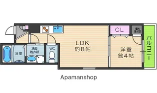 メゾンルシーヌ矢田【1階】の間取り