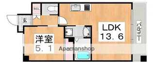 プレジオ帝塚山【5階】の間取り