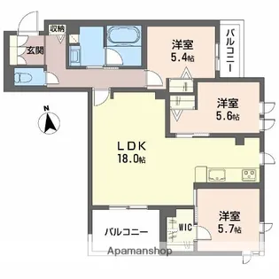 アリビオ 田辺【3階】の間取り
