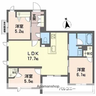 アリビオ 田辺【3階】の間取り