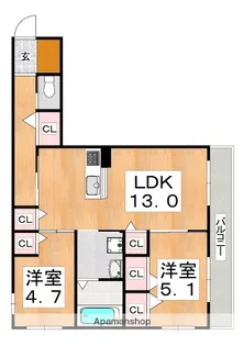 K1阪南町【3階】の間取り