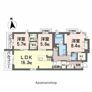 3LDKの間取り画像