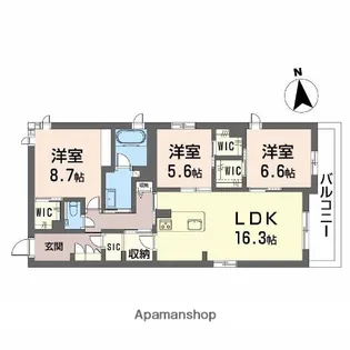 3LDKの間取り画像