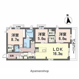 3LDKの間取り画像