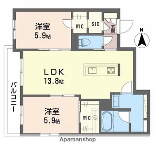 シャーメゾンケーツー【2階】の間取り