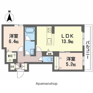 シャーメゾン レーヴ【2階】の間取り