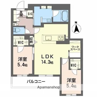 フレシア天王寺 南棟【3階】の間取り