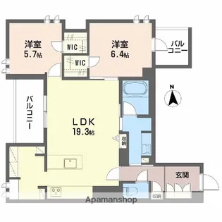 フレシア天王寺 北棟【4階】の間取り