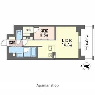 1LDKの間取り画像