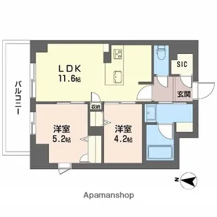 セントリヴィエ大阪梅田【8階】の間取り