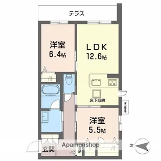 シャーメゾン ジー コート ホウゼンジ【1階】の間取り