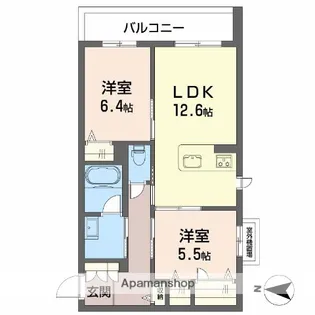 シャーメゾン ジー コート ホウゼンジ【2階】の間取り