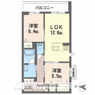 シャーメゾン ジー コート ホウゼンジ【3階】の間取り