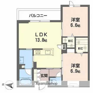 シャーメゾン ジー コート ホウゼンジ【2階】の間取り