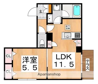 シャーメゾンヴィーナス【1階】の間取り