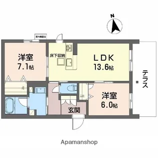 プレミアス鳳2【1階】の間取り