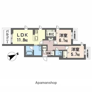 エクリアス浜寺【3階】の間取り