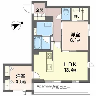 エクリアス浜寺【3階】の間取り