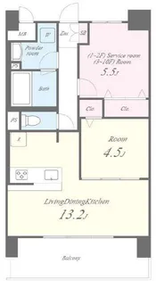 ディエスベアティ久宝寺口【2階】の間取り