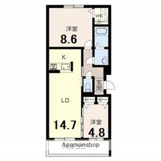 カーサ メロディア【2階】の間取り