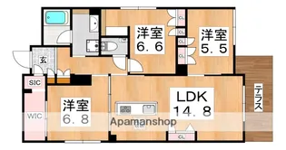 シャーメゾン北田辺【1階】の間取り