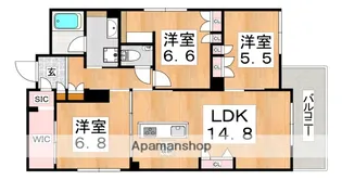 シャーメゾン北田辺【4階】の間取り