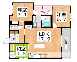 シャーメゾン北田辺【2階】の間取り