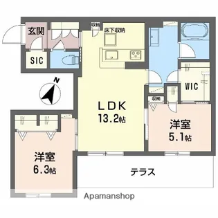 シャーメゾン玉津【1階】の間取り