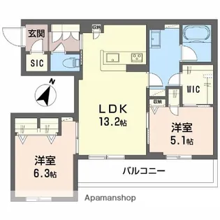 シャーメゾン玉津【4階】の間取り