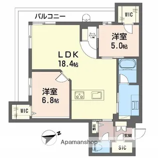 アルテーヌ浜寺元町【2階】の間取り