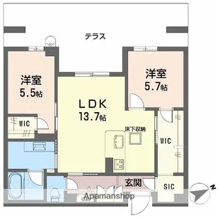 アルテーヌ浜寺元町【1階】の間取り
