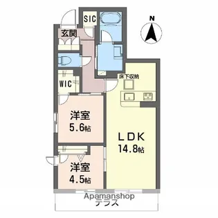 シャーメゾン ラト ファミリア【1階】の間取り