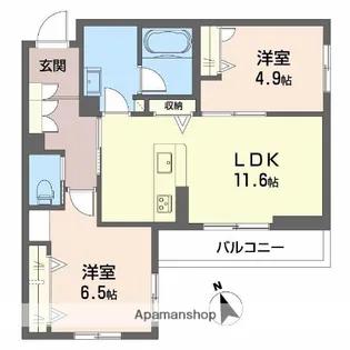 シャーメゾン アヴァンス【2階】の間取り