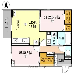 仮称)D−ROOM東住吉区南田辺4丁目【2階】の間取り