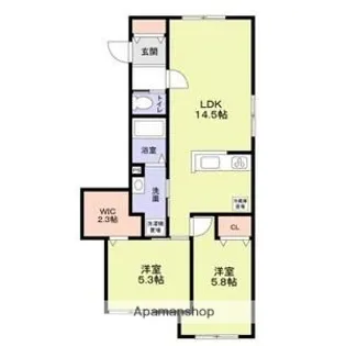 ラヴェルテュ播磨町【1階】の間取り