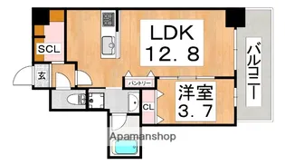 ブループラス針中野【5階】の間取り