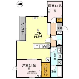 TORISIA平野西Ⅰ【3階】の間取り