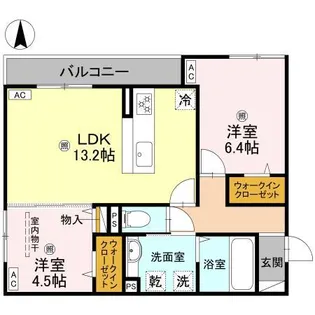 パサログランデ背戸口【1階】の間取り