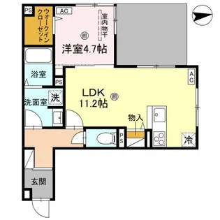 D−ROOM瓜破NORTH【1階】の間取り