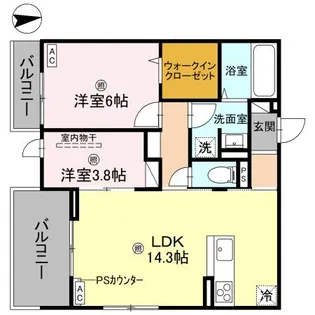D−ROOM瓜破NORTH【3階】の間取り
