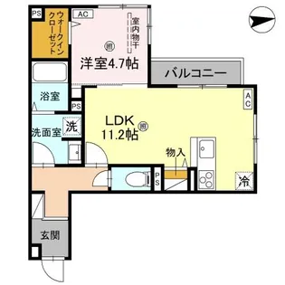 D−ROOM瓜破NORTH【2階】の間取り