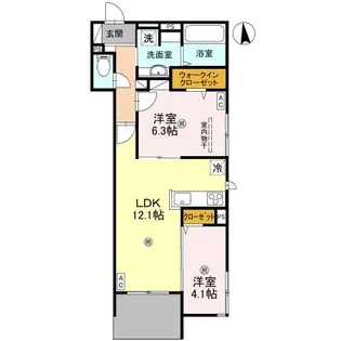 D−ROOM瓜破SOUTH【1階】の間取り